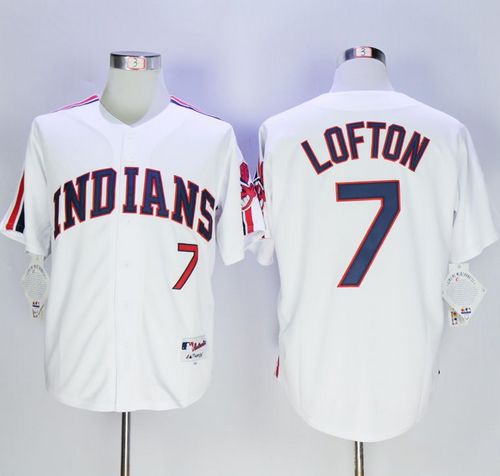 Indians #7 Kenny Lofton White 1978 Turn Back The Clock Stitched MLB Jersey - Click Image to Close